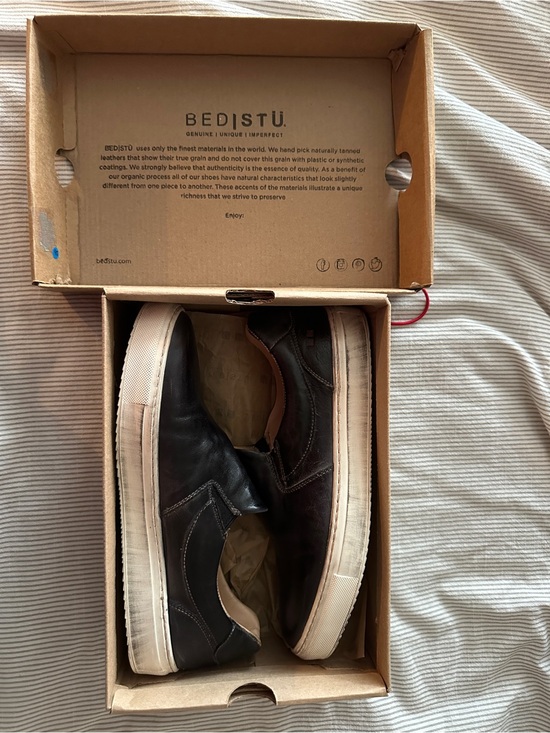 Bed Stu Shoes - Bed Stu Women’s Black Leather Slip-On Flats